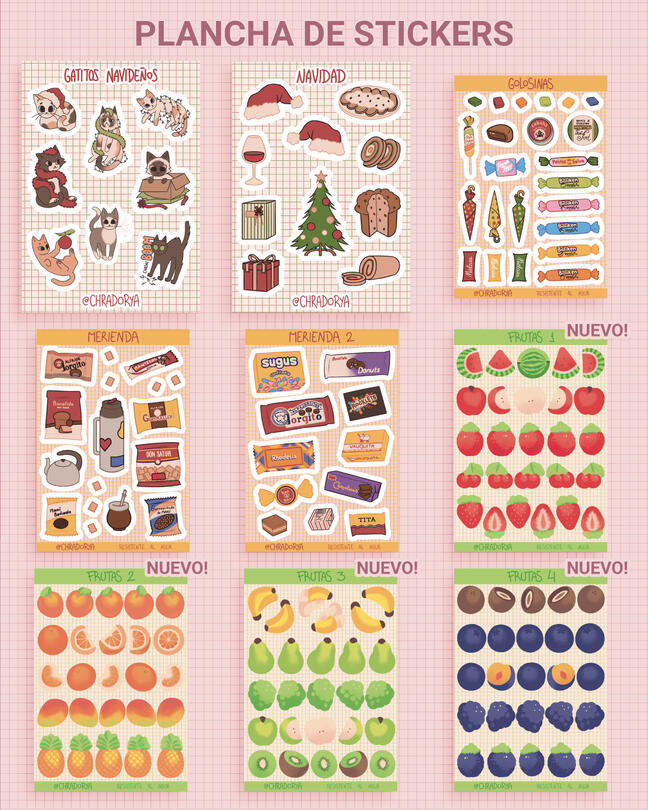 Planchas de stickers UV Planchas de stickers UV