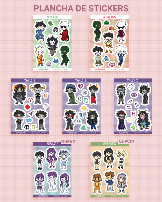 Planchas de stickers UV